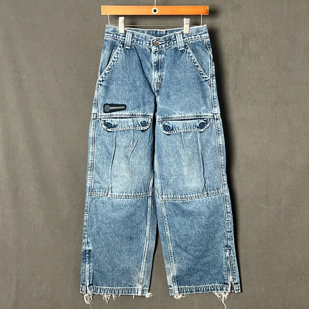 Vintage Levis L2 Baggy Cargo Jeans Womens Size 14 L 28x29 Skater Grunge 90s Y2K